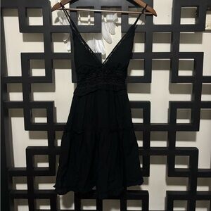 NWT Justify Black lace tiered mini dress